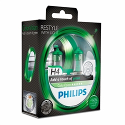 H4 PHILIPS COLORVISION GREEN 60/55W SÆT