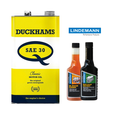 Duckhams SAE 30 Motorolie og Lindemann motorbehandling