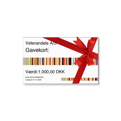 Gavekort 1000 kr køb på Veterandele.dk