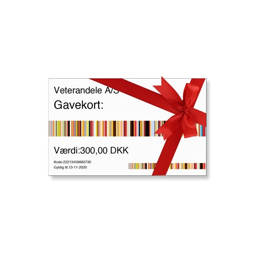 Gavekort 300 kr køb på Veterandele.dk