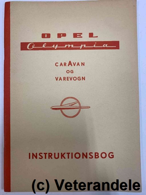 Opel Olympia Caravan og Varevogn instruktionsbog