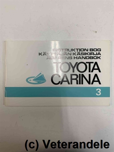 Toyota Carina Instruktionsbog 3