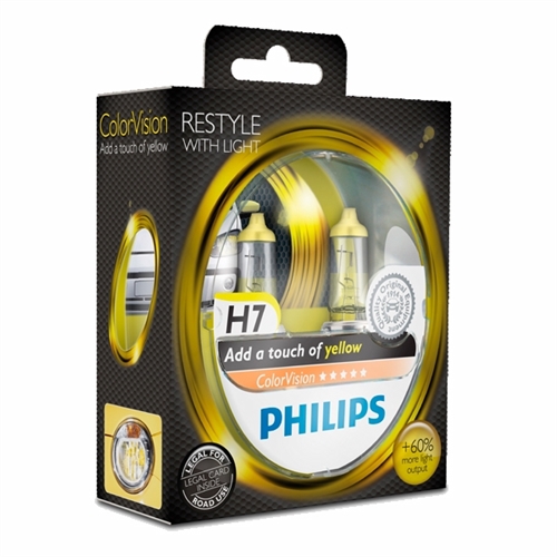 H7 PHILIPS COLORVISION YELLOW 55W SÆT