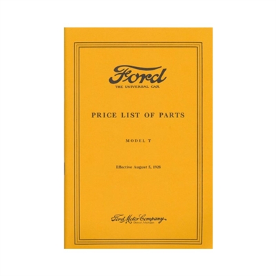 Ford T reservedelsliste 